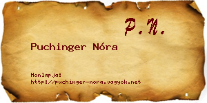 Puchinger Nóra névjegykártya